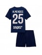 Billige Paris Saint-Germain Nuno Mendes #25 Hjemmedraktsett Barn 2025-26 Kortermet (+ Korte bukser)